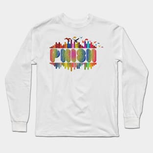 Color Tone Wave With Name-Phish Long Sleeve T-Shirt